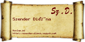 Szender Diána névjegykártya